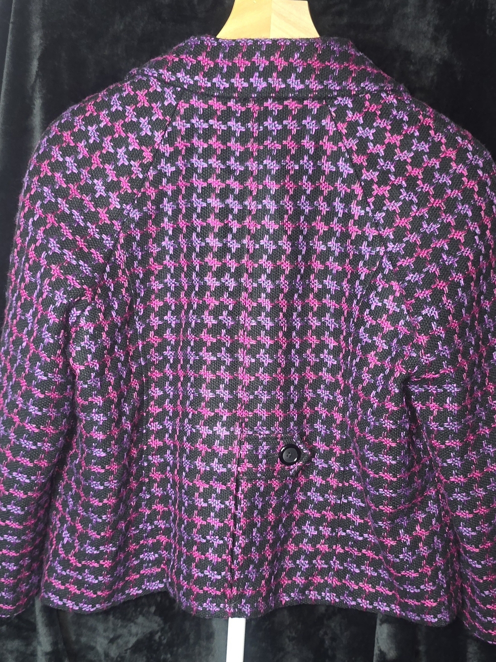 Briggs New York Black & Purple Houndstooth Blazer - Picture 5 of 11